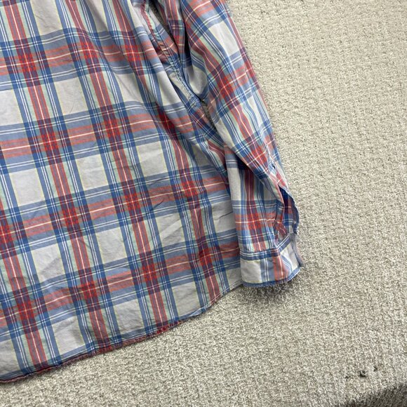 Lacoste Mens Sz 44 Classic Fit Pink & Blue Plaid Button Down Dress Shirt Casual - Picture 13 of 14